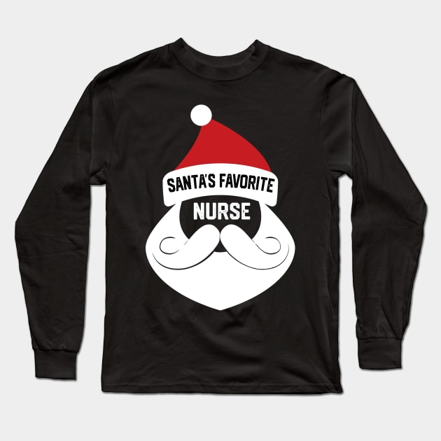 Santa's Favorite Nurse - Funny Christmas Nursing Long Sleeve T-Shirt by mrsmitful